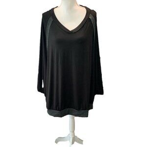 ELDRIDGE Long Sleeve Black Cut Out Back Soft T-Shirt Top NEW